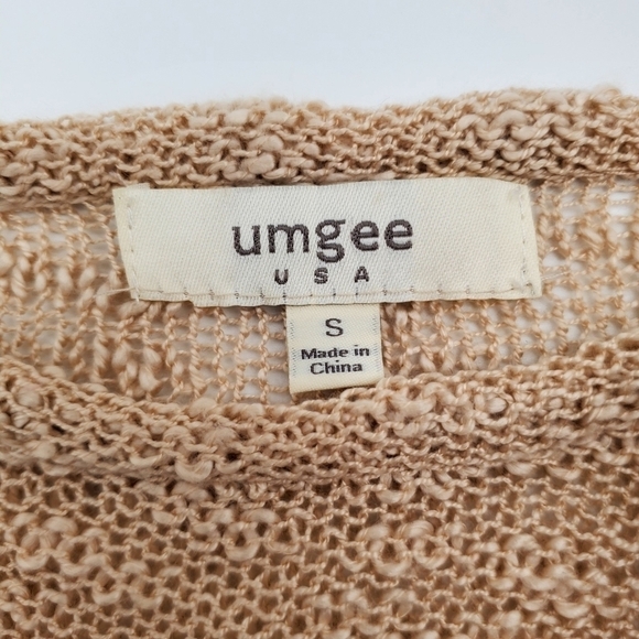Umgee Loose Knit Lace Bottom Cotton Blend Top - Picture 4 of 4